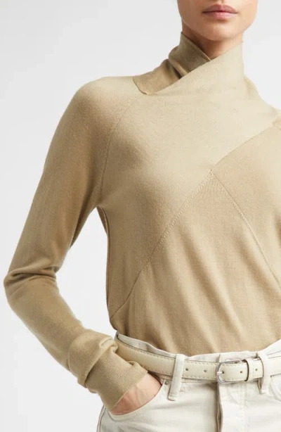Totême Toteme Merino Wool Crossover Sweater In Neutral