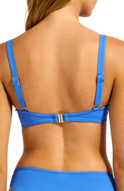 Seafolly Ruched Underwire Bikini Top In Blue