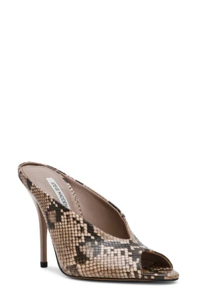 Steve Madden Agaze Peep Toe Slide Sandal In Animal Print