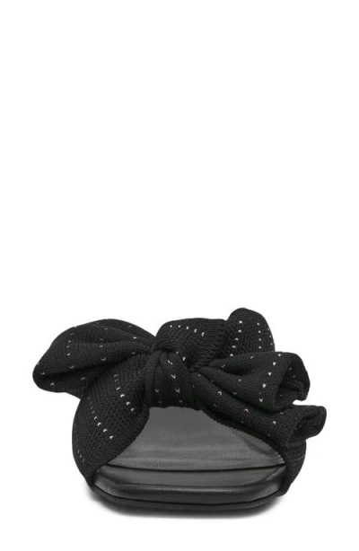 Anne Klein Dara Bow Wedge Slide Sandal In Black