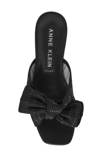 Anne Klein Dara Bow Wedge Slide Sandal In Black