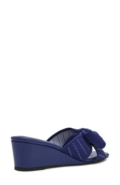 Anne Klein Dara Bow Wedge Slide Sandal In Purple