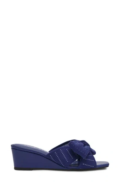 Anne Klein Dara Bow Wedge Slide Sandal In Purple