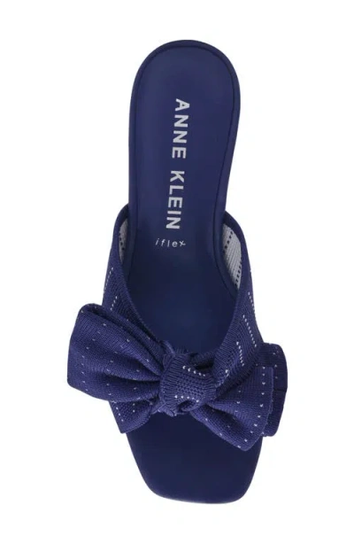 Anne Klein Dara Bow Wedge Slide Sandal In Purple