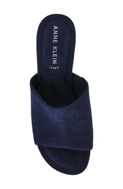 Anne Klein Charisma Wedge Slide Sandal In Blue