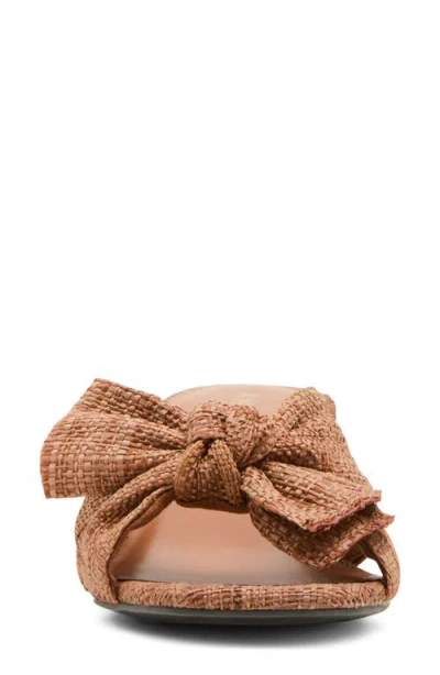 Anne Klein Dara Bow Wedge Slide Sandal In Brown