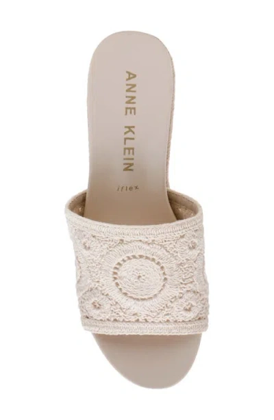 Anne Klein Effy Espadrille Slide Sandal In White