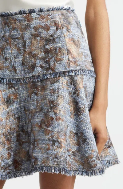 Cinq À Sept Jaxina Foil Print Tweed Miniskirt In Multi