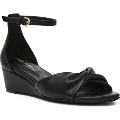 Anne Klein Whitby Ankle Strap Slide Sandal In Black