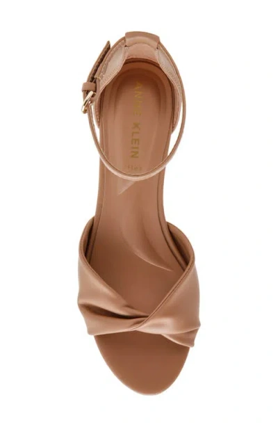 Anne Klein Whitby Ankle Strap Slide Sandal In Brown