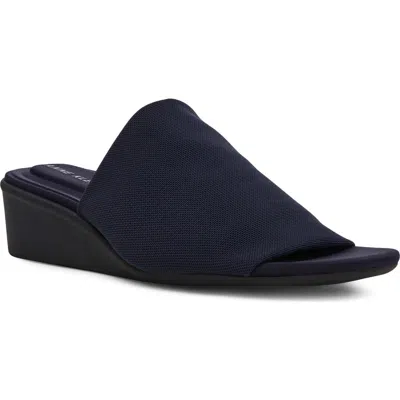 Anne Klein Wishful Wedge Slide Sandal In Blue