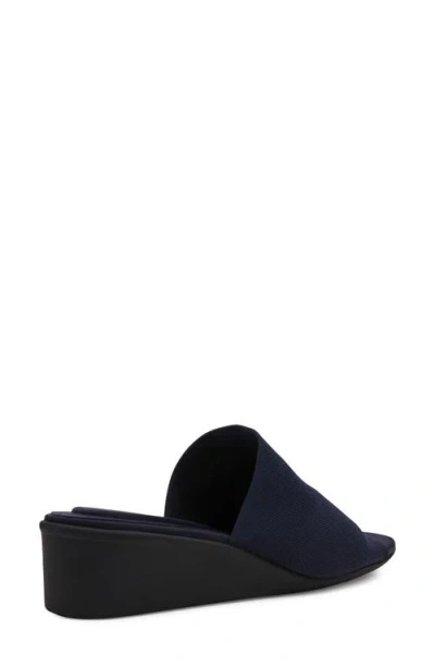 Anne Klein Wishful Wedge Slide Sandal In Blue