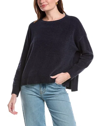 Eileen Fisher Jewel Neck Sweater In Blue