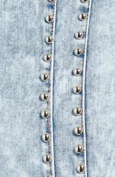 Marci Stud Accent Denim Vest In Blue