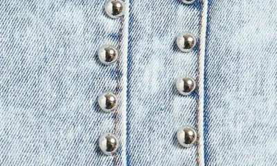 Marci Stud Accent Denim Vest In Blue