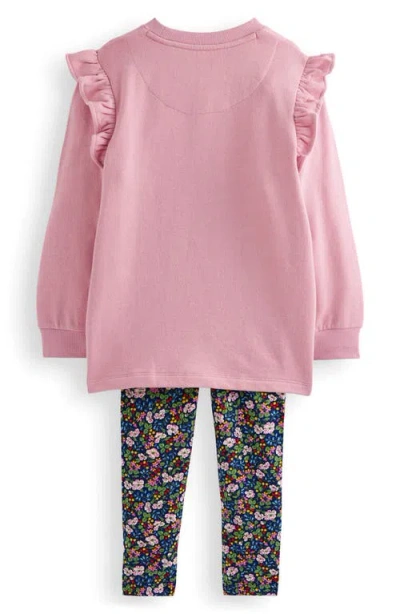 Mini Boden Kids' Heart Pocket Tunic & Leggings Set In Pink