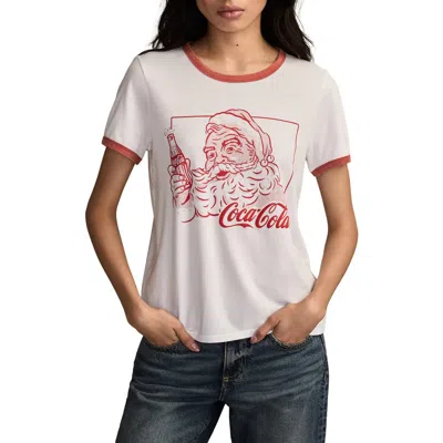 Lucky Brand Coca Cola Santa Graphic T-shirt In White