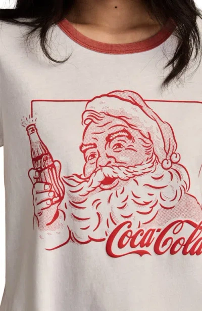 Lucky Brand Coca Cola Santa Graphic T-shirt In White