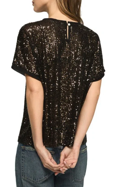 Lucky Brand Sequin T-shirt In Black