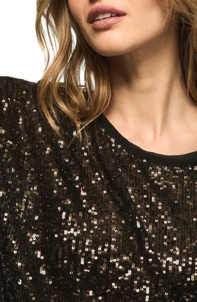 Lucky Brand Sequin T-shirt In Black