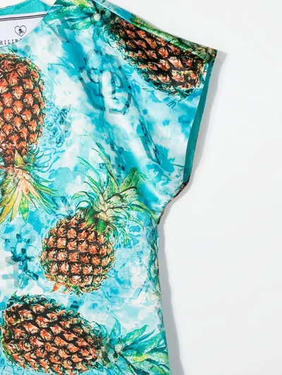 Philipp Plein Junior ショートスリーブ ワンピース In Blue