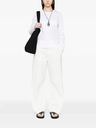 Herskind Cotton Crewneck Sweater In White