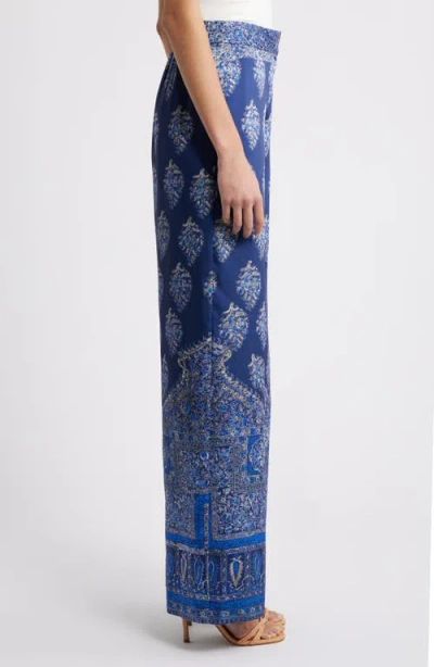 Kobi Halperin Josie Print Wide Leg Pants In Blue