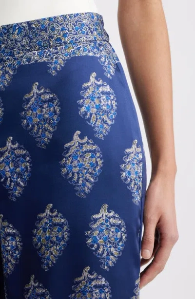 Kobi Halperin Josie Print Wide Leg Pants In Blue