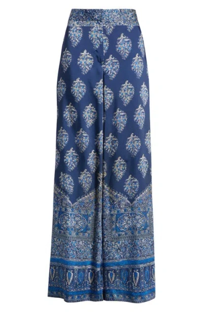 Kobi Halperin Josie Print Wide Leg Pants In Blue
