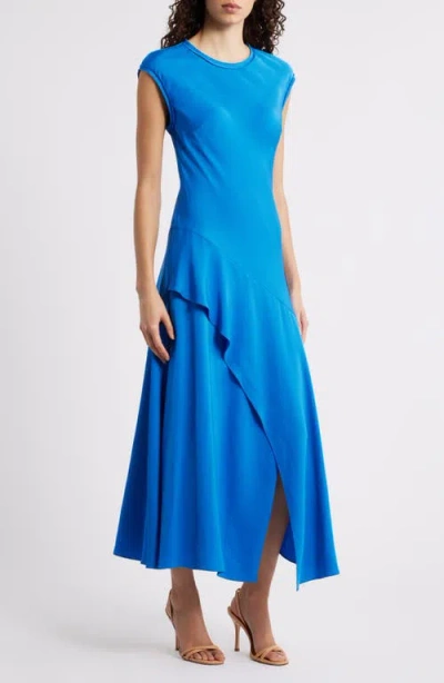 Kobi Halperin Leilani Asymmetric Ruffle Maxi Dress In Blue