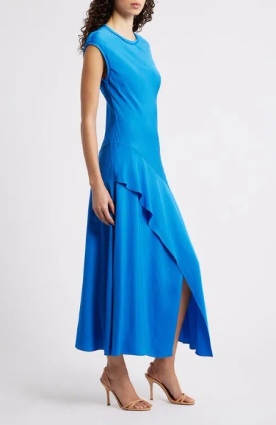 Kobi Halperin Leilani Asymmetric Ruffle Maxi Dress In Blue