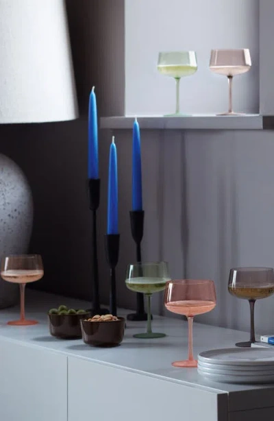 Lsa Arc Contrast Set Of 4 Flute Glasses In Green