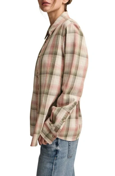 Lucky Brand Plaid Button-up Cotton Shirt In Pink