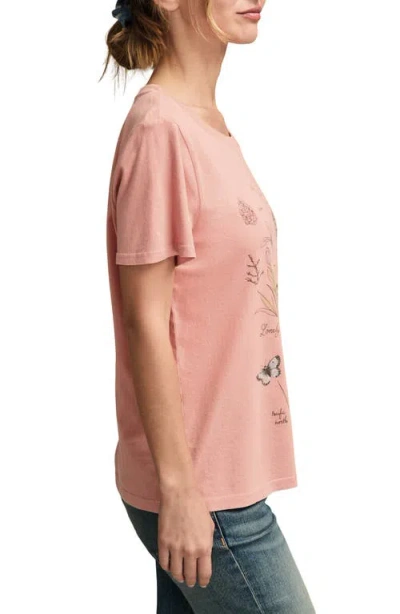 Lucky Brand Botanical Floral Cotton Graphic T-shirt In Pink