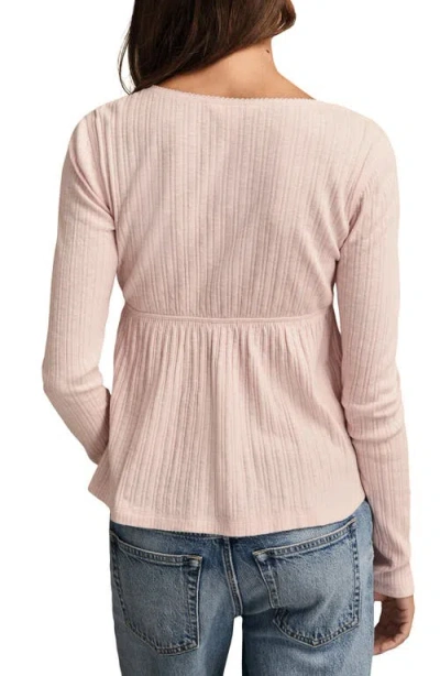 Lucky Brand Babydoll Henley Top In Pink