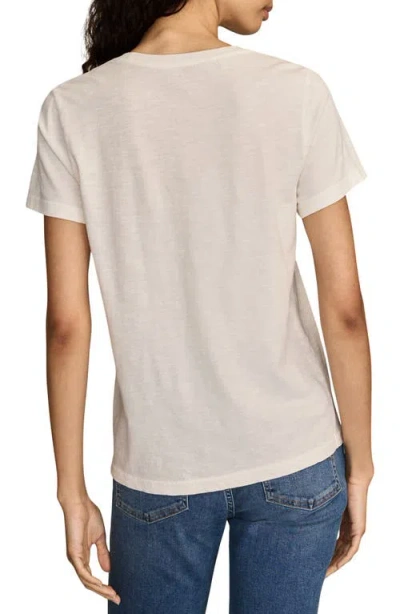 Lucky Brand Tattoo Beaded Butterfly Classic Cotton Crewneck T-shirt In White