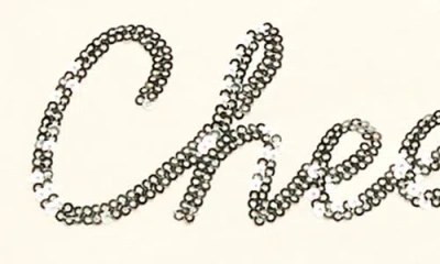 Lucky Brand Sequin Cheers Glasses T-shirt In White