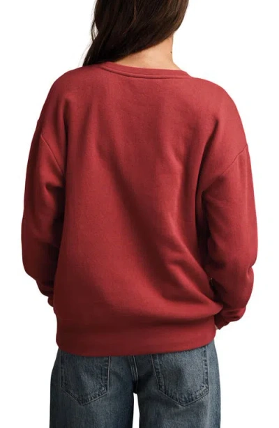 Lucky Brand Valentine Heart Crewneck Sweatshirt In Red