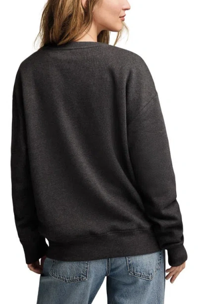 Lucky Brand Valentine Heart Crewneck Sweatshirt In Black