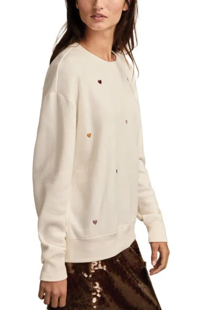 Lucky Brand Valentine Heart Crewneck Sweatshirt In Neutral