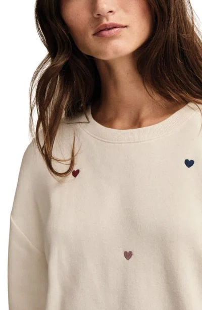 Lucky Brand Valentine Heart Crewneck Sweatshirt In Neutral