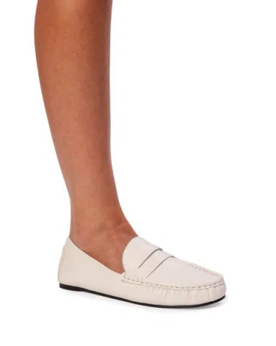 Black Suede Studio Darlyn Leather Mocassin In Neutral