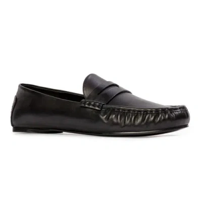 Black Suede Studio Darlyn Leather Mocassin In Black