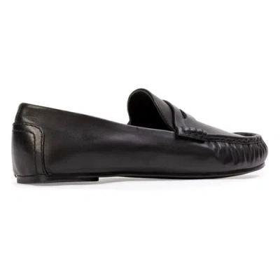 Black Suede Studio Darlyn Leather Mocassin In Black
