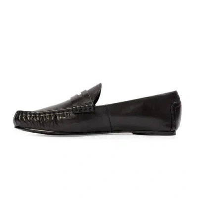 Black Suede Studio Darlyn Leather Mocassin In Black