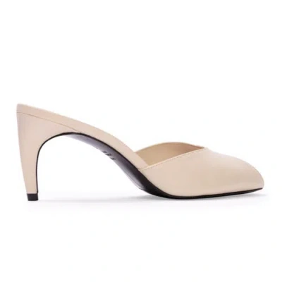 Black Suede Studio Dovie 70 Leather Mule In Neutral