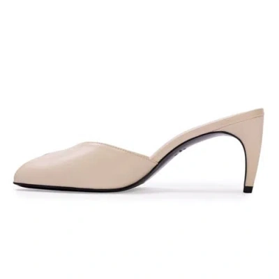 Black Suede Studio Dovie 70 Leather Mule In Neutral