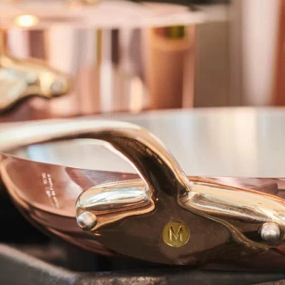 Mauviel M'heritage 200 B 2mm Polished Copper & Stainless Steel Frying Pan With Brass Handles, 10.24- In Brown