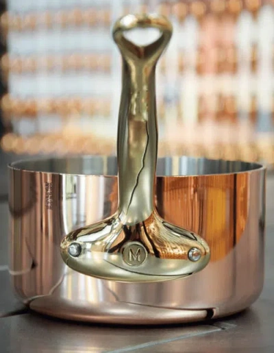 Mauviel M'heritage 200 B 2mm Polished Copper & Stainless Steel Frying Pan With Brass Handles, 10.24- In Brown