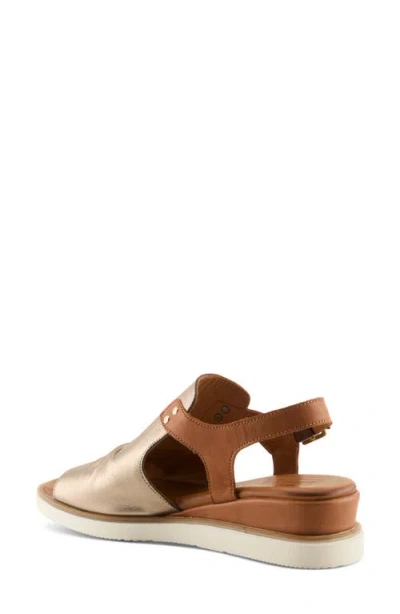 Spring Step Locals Ankle Strap Slide Sandal In Gold
